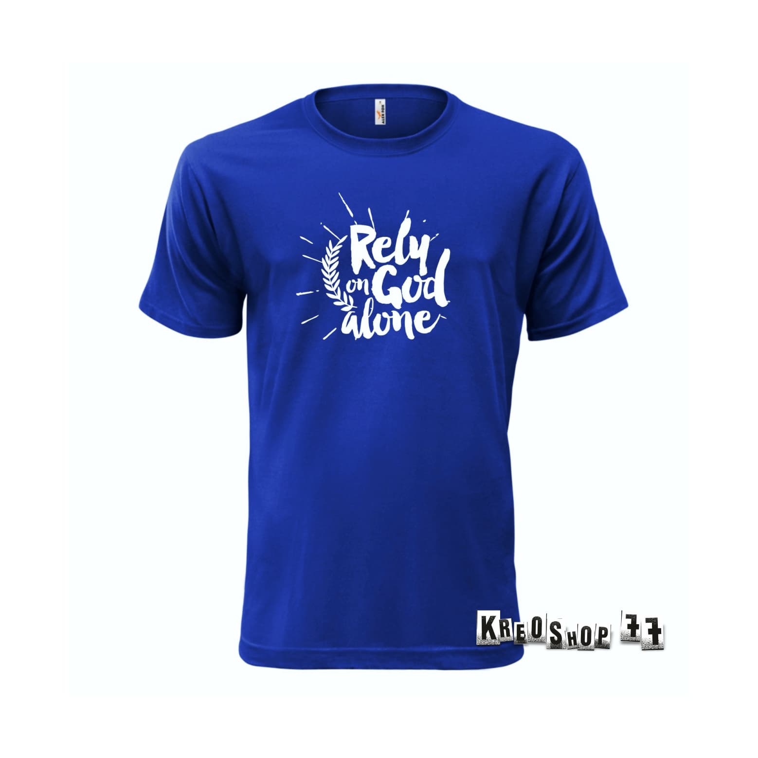Kresťanské tričko - Rely on God alone - modré