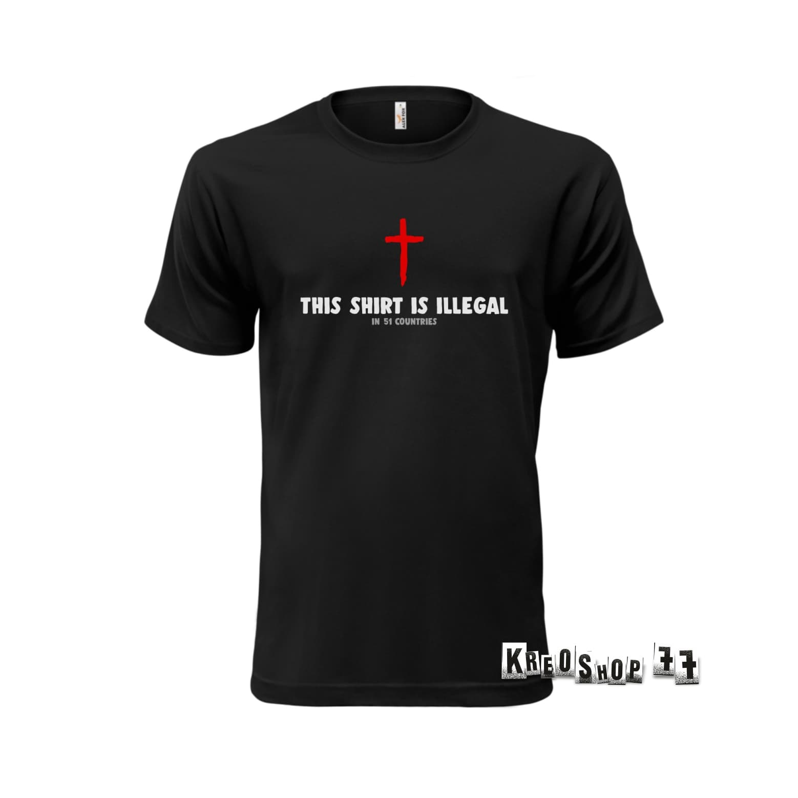 Kresťanské tričko - This shirt is illegal - čierne