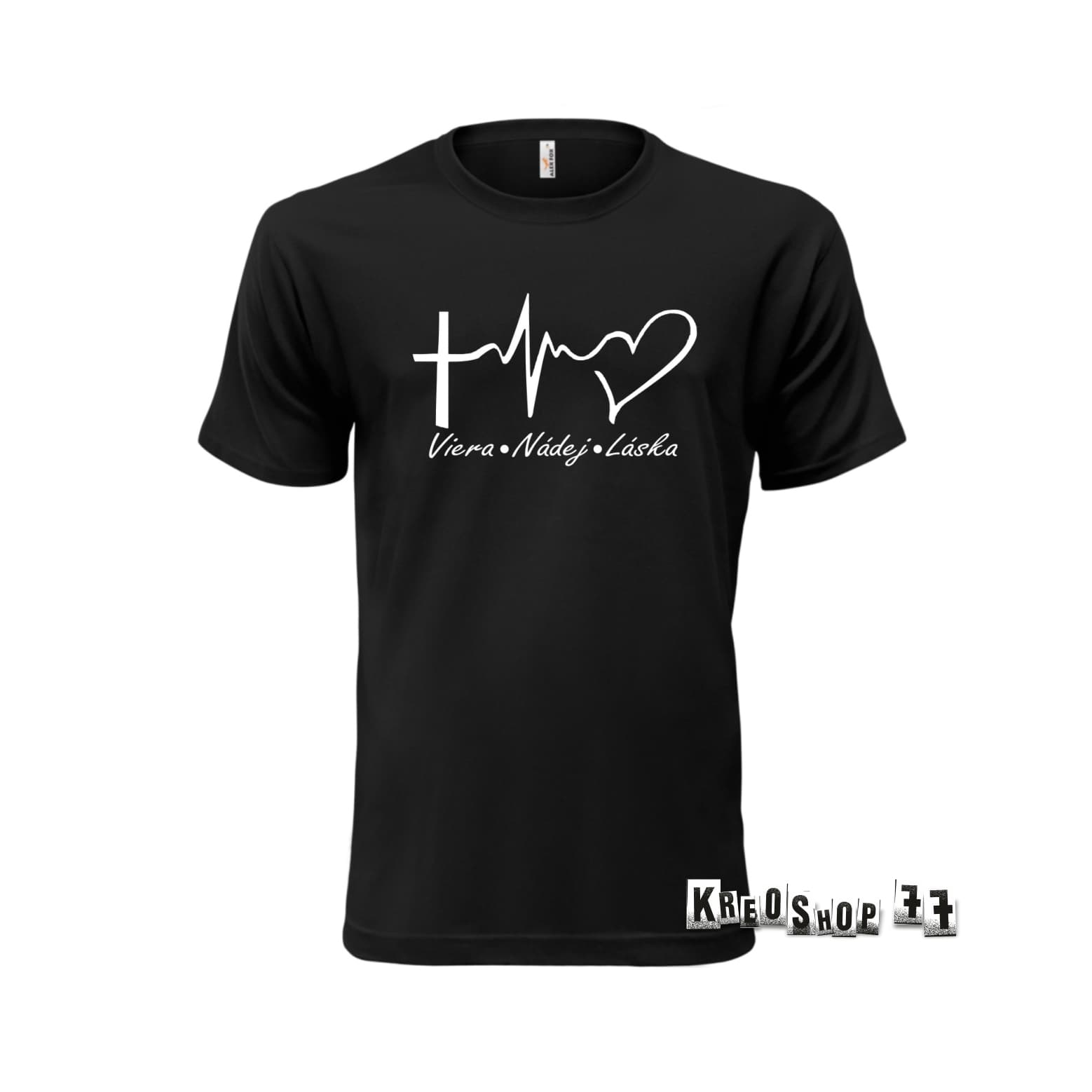 Kresťanské tričko - Viera, nádej, láska - čierne