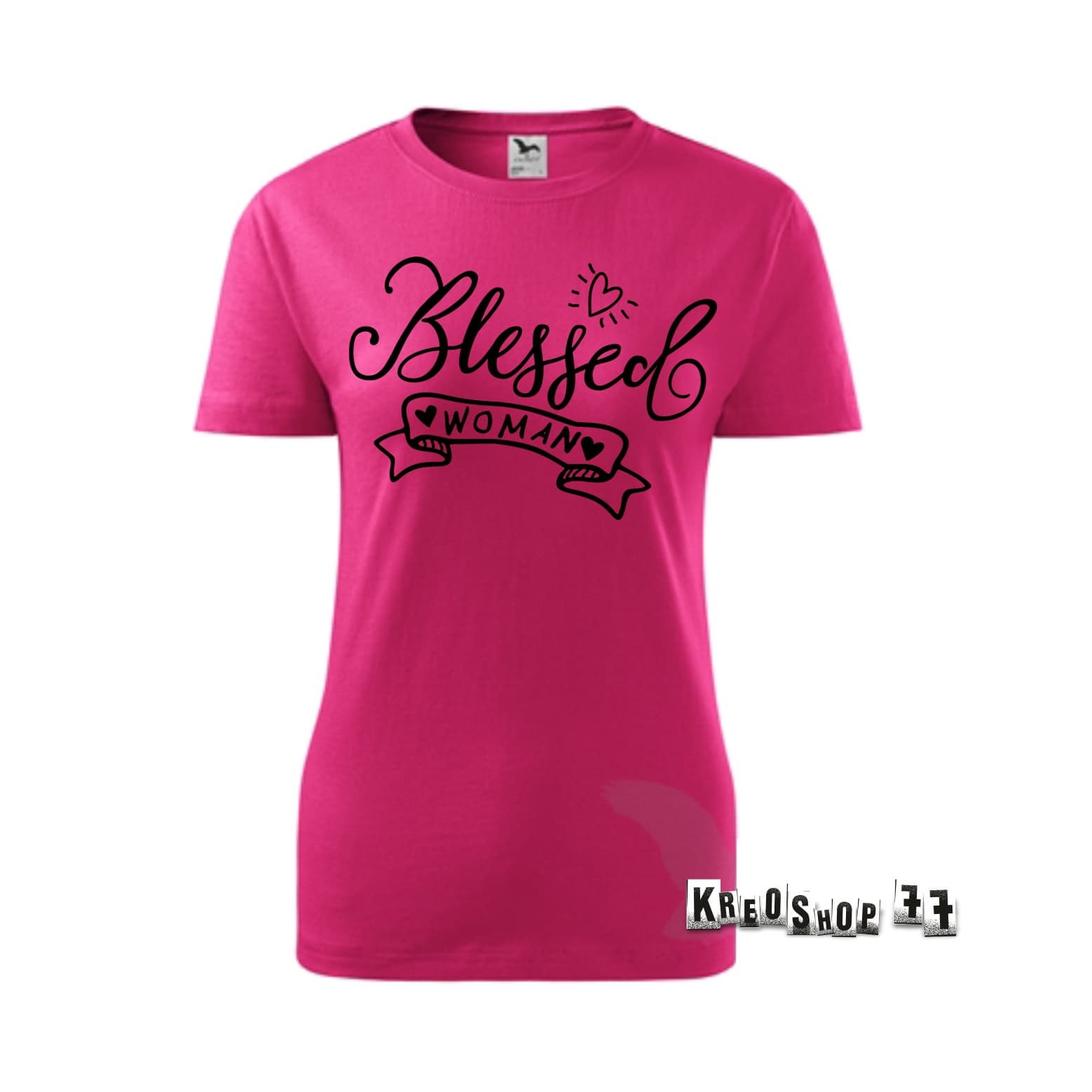 Dámske kresťanské tričko - Blessed woman - ružové