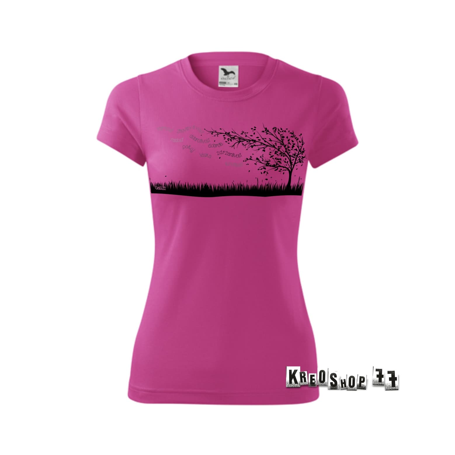 Dámske kresťanské tričko - Ovocie Ducha Ružové