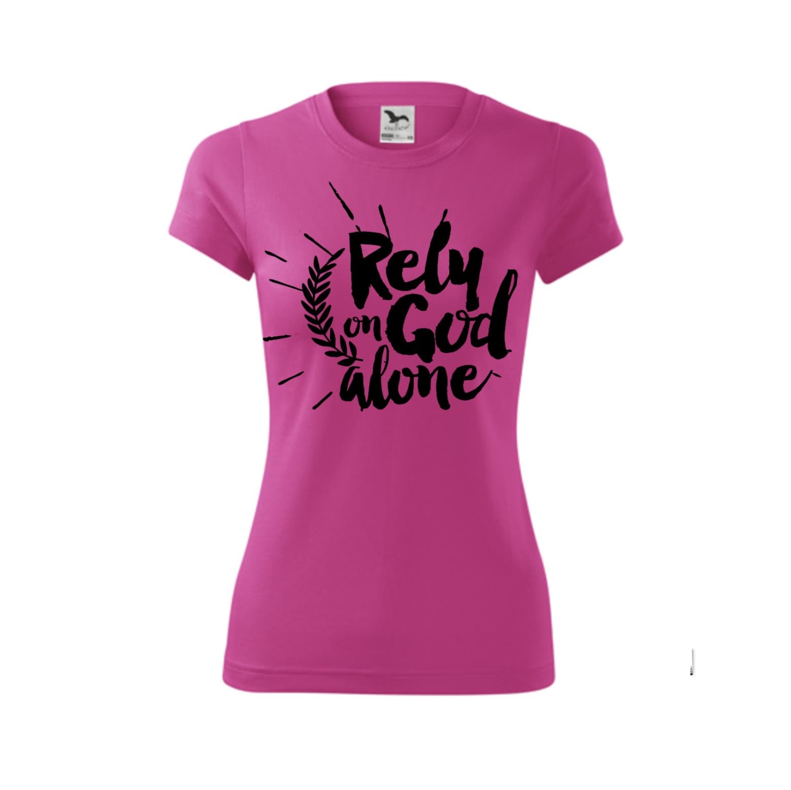 Dámske kresťanské tričko - Rely on God alone - Ružové