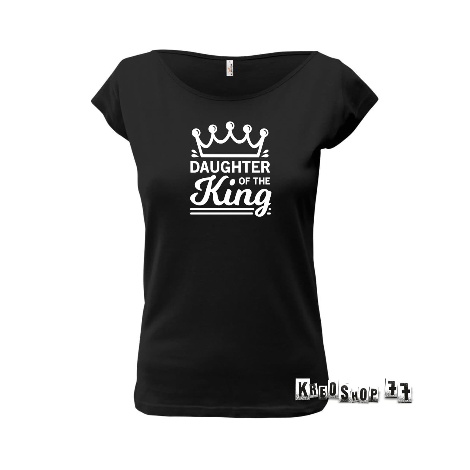 Dámske kresťanské tričko - Doughter of King - Čierne