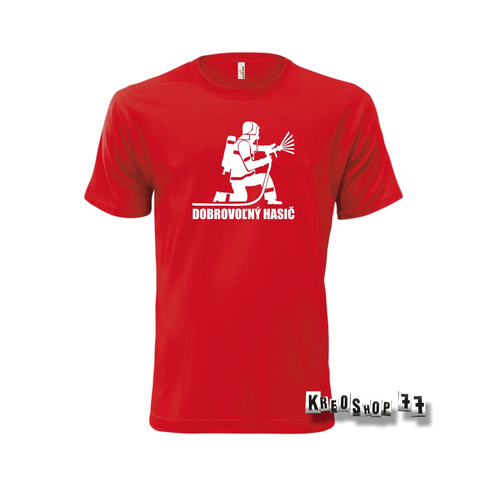 Požiarnické tričko - Dobrovoľný hasič W02 - Červené