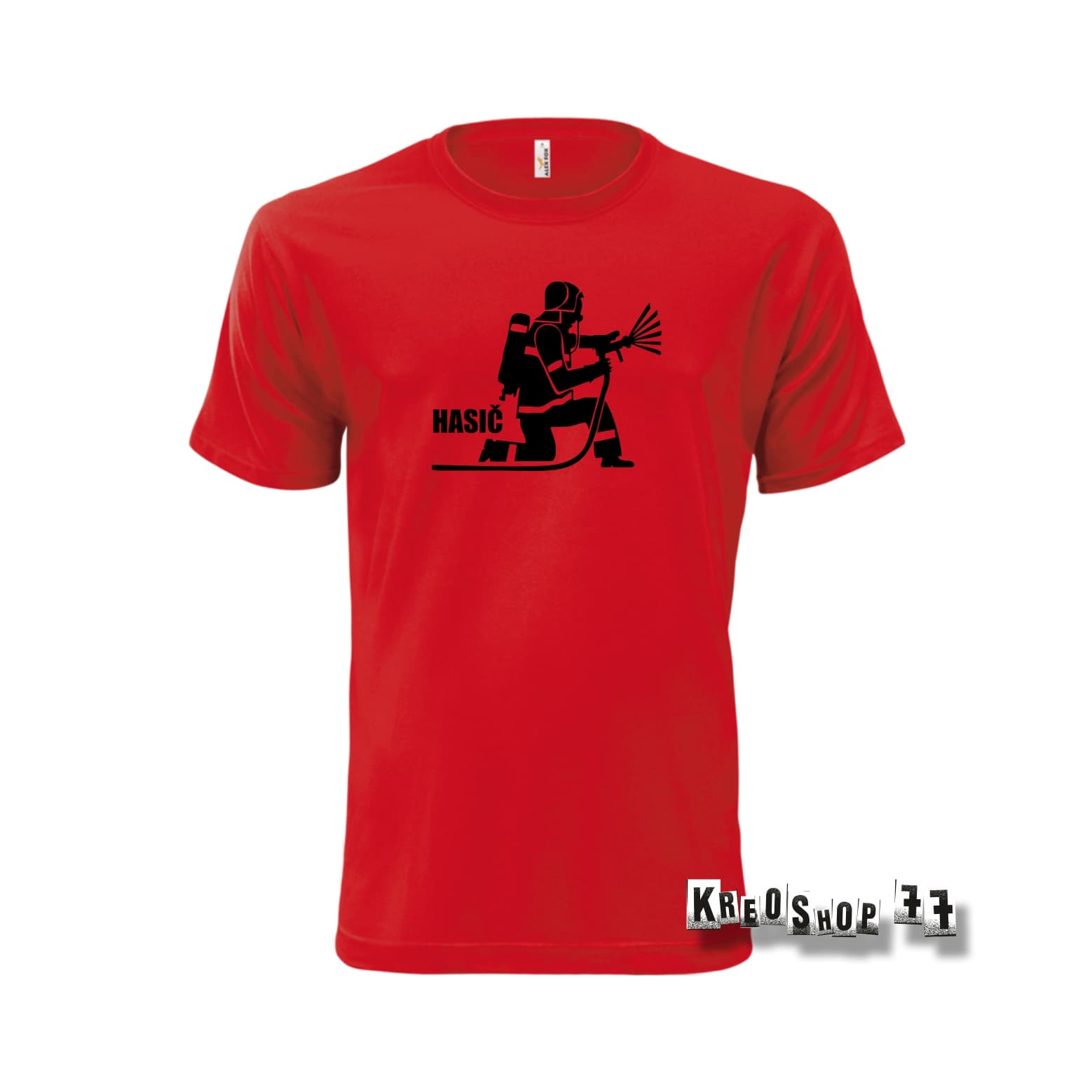 Požiarnické tričko - Hasič B02 - Červené