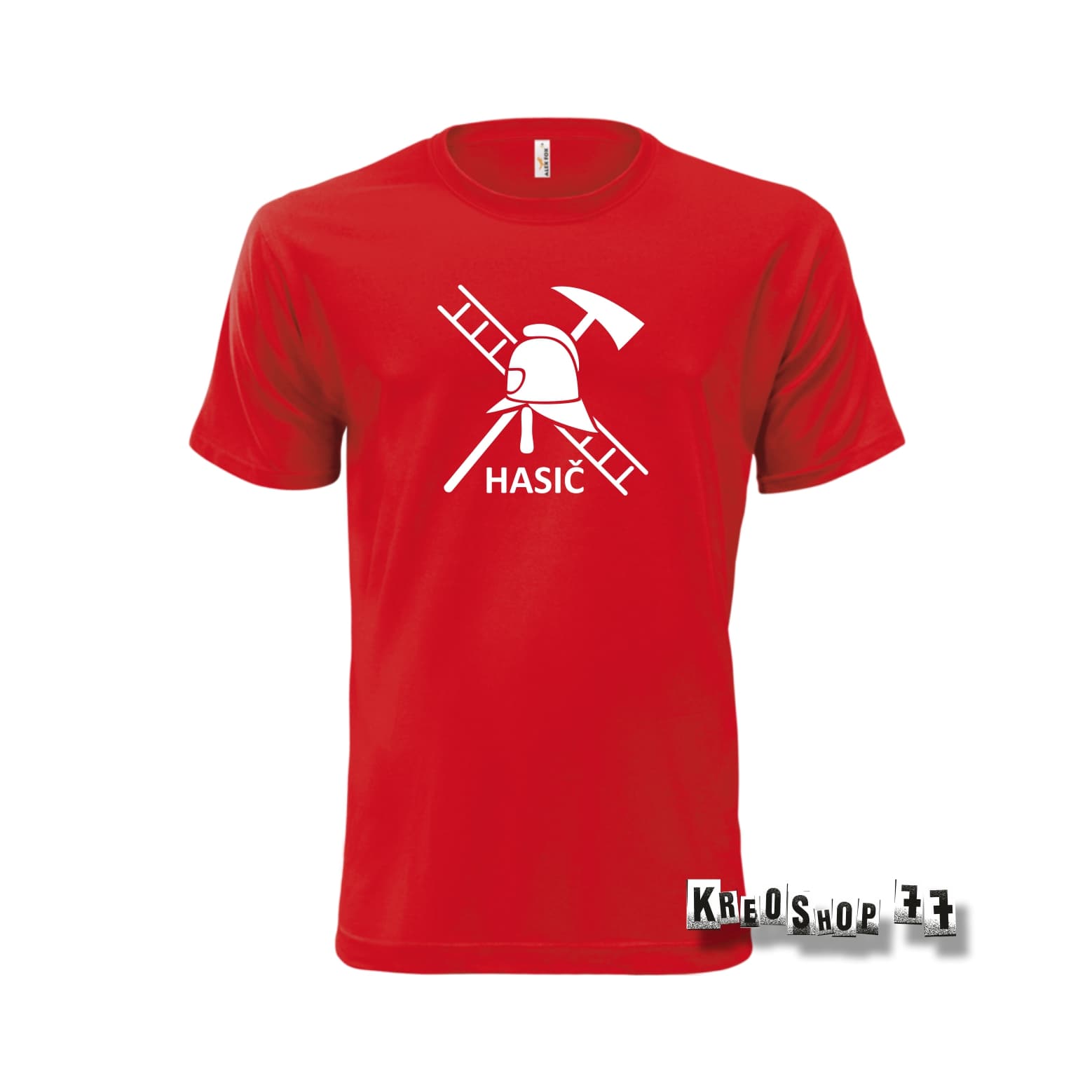 Požiarnické tričko - Hasič W01 - Červené