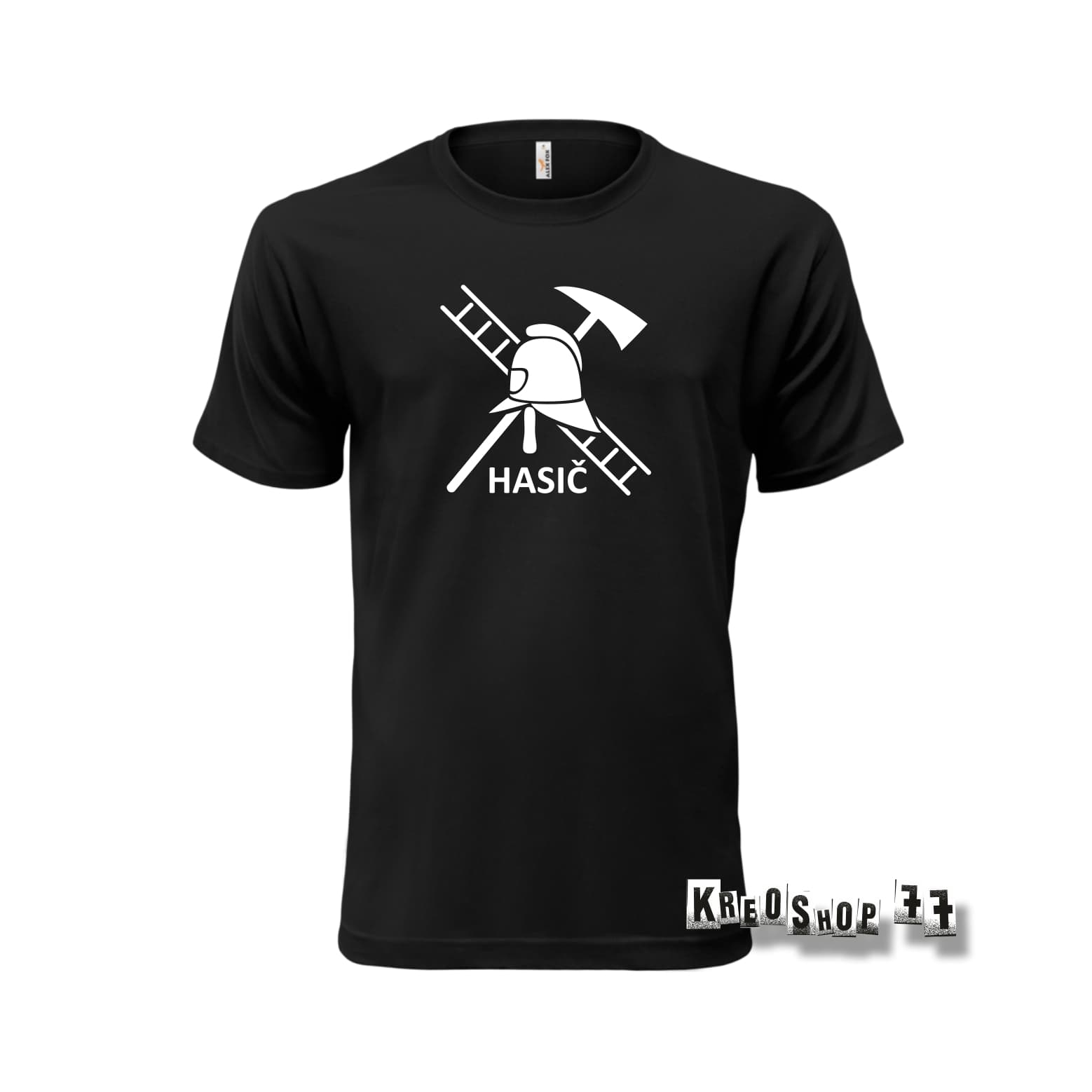 Požiarnické tričko - Hasič W01 - Čierne