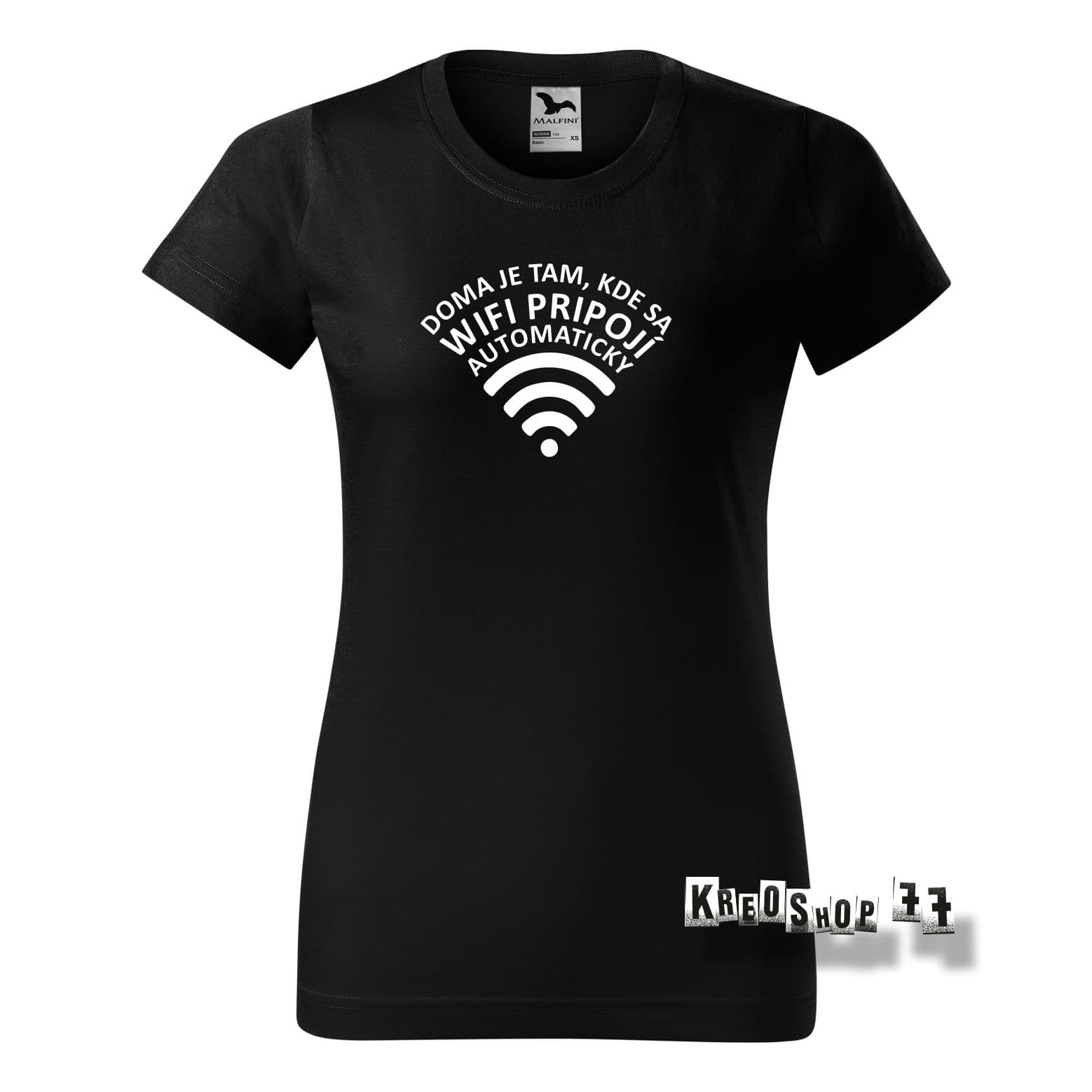 Dámske tričko - Doma je tam, kde sa wifi pripojí automaticky - Čierne