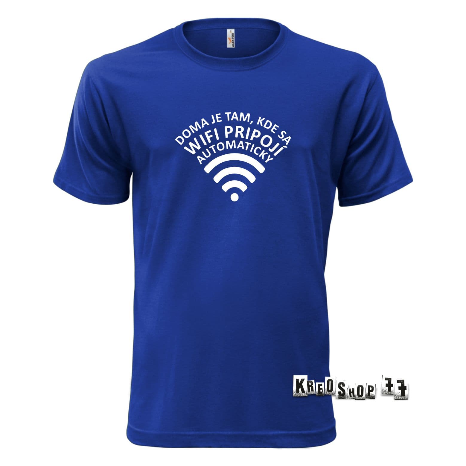 Tričko - Doma je tam, kde sa Wifi pripojí automaticky - Tmavo modré