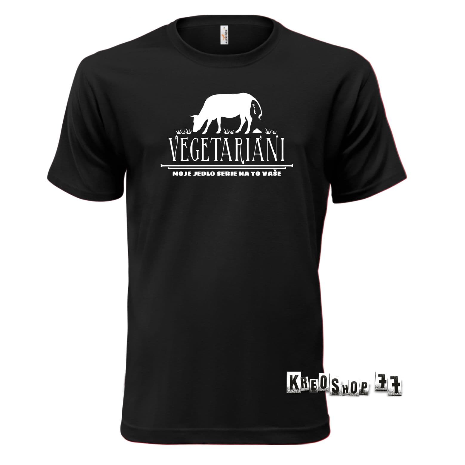 Tričko - Vegetariáni, moje jedlo serie na to vaše - Čierne