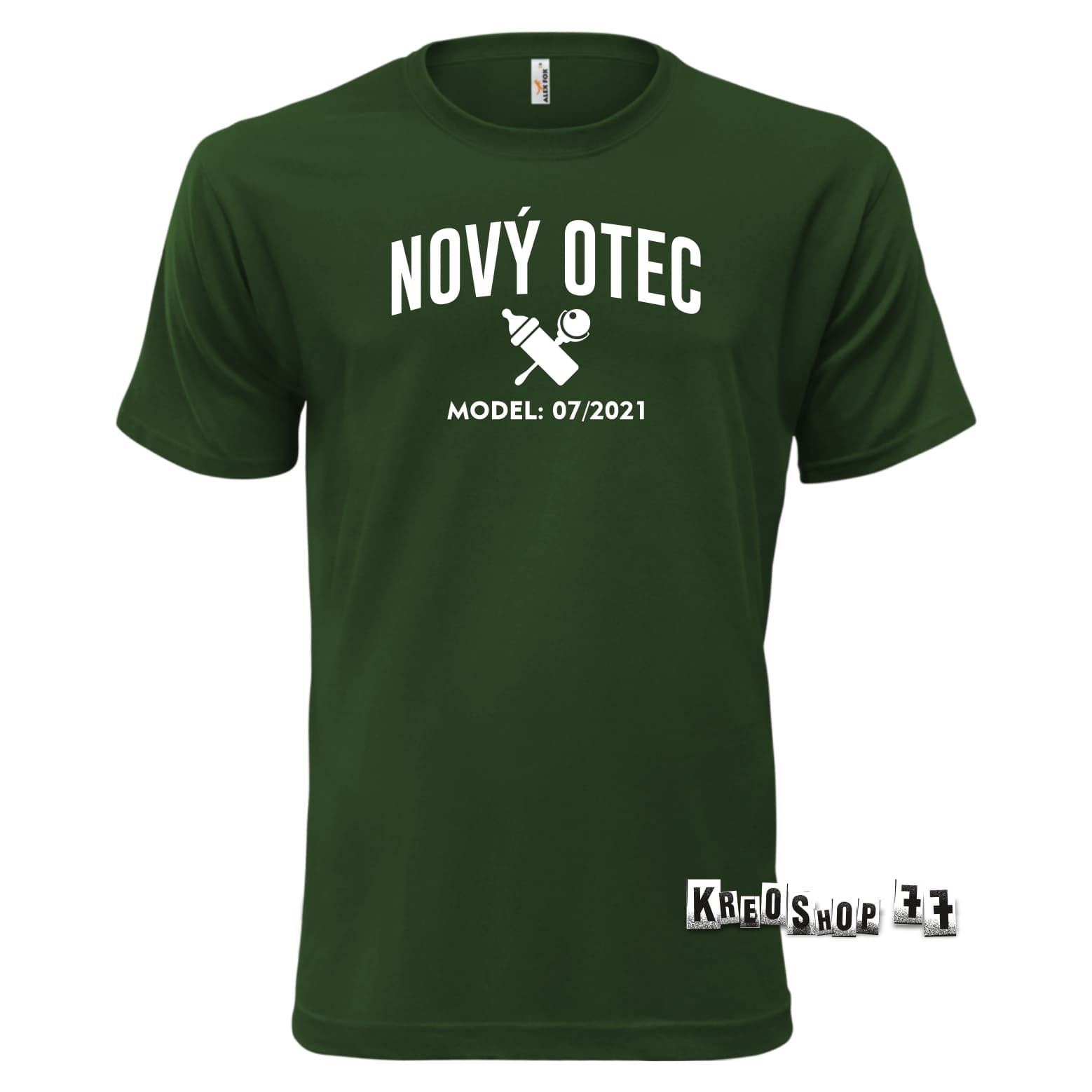 Tričko - Nový otec - Tmavo Zelené