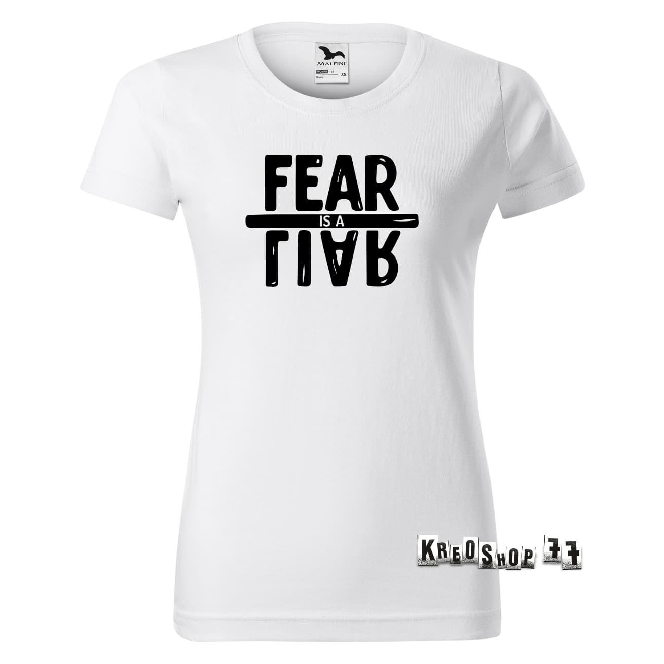 Dámske kresťanské tričko Fear is a liar - Biele