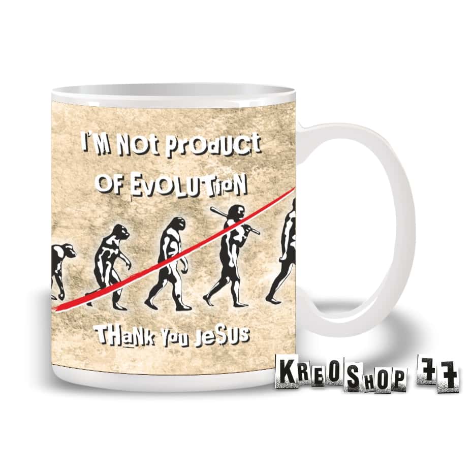 Kresťanský hrnček - I Am not product of evolution