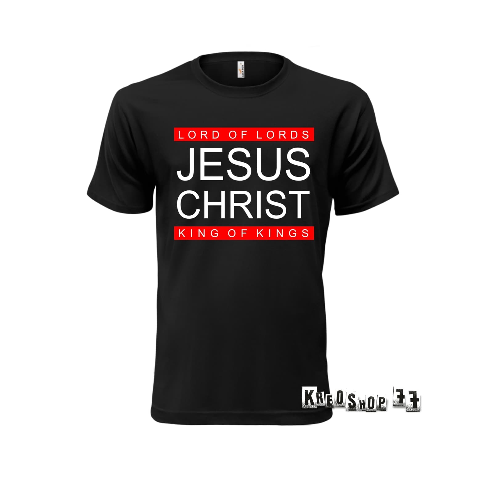 Kresťanské tričko - Jesus Christ King of Kings 01 - čierne