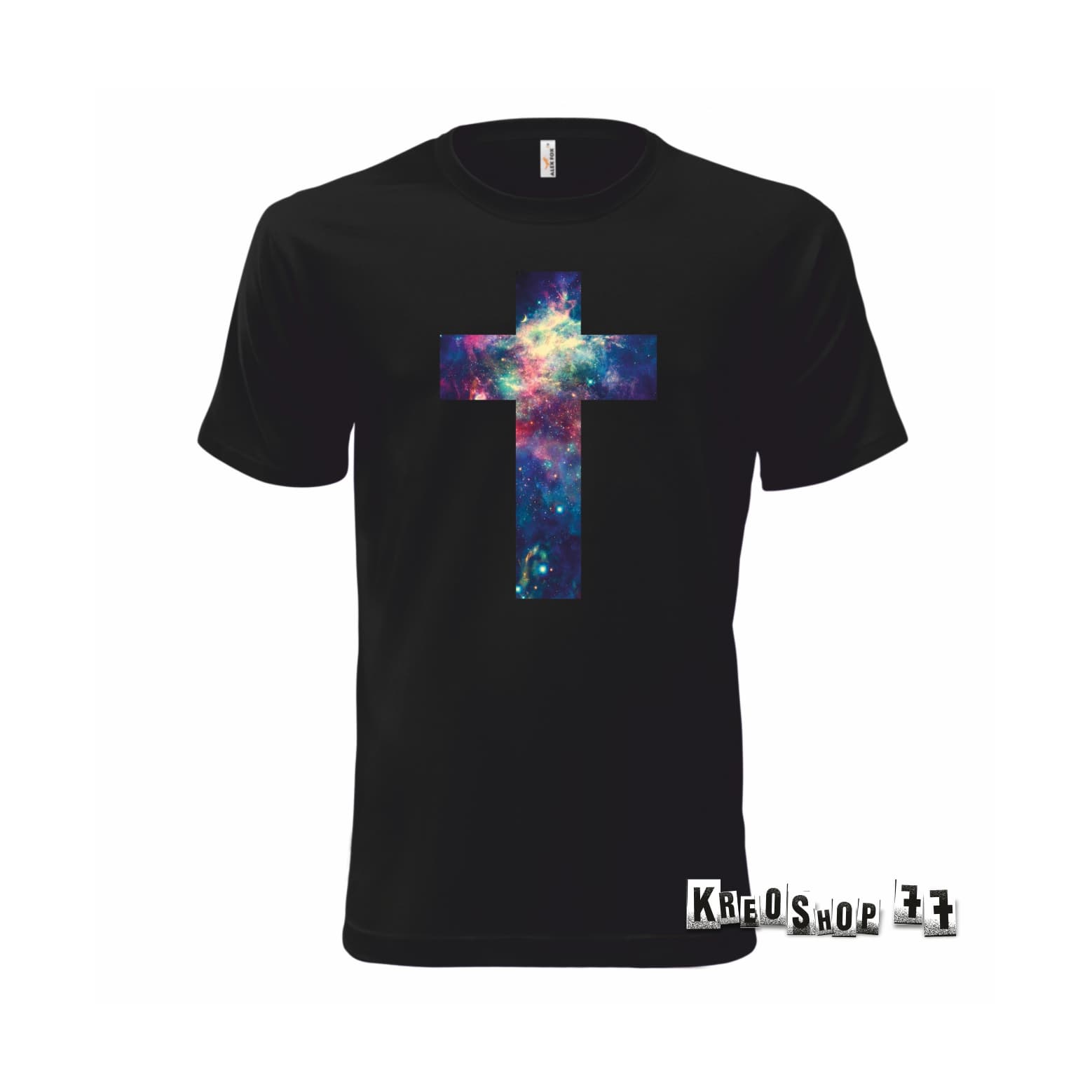 Kresťanské tričko - Kríž Galaxy