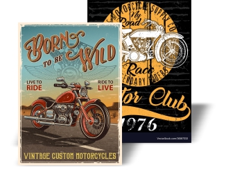Motorcycle retro poster