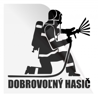 Samolepka Dobrovoľný Hasič  - Čierna 