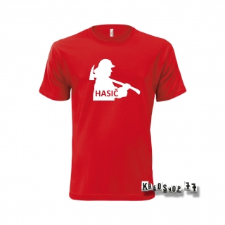 Požiarnické tričko - Hasič W03 - Červené