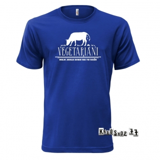 Tričko - Vegetariáni, moje jedlo serie na to vaše - Tmavo modré