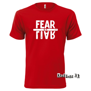Kresťanské tričko - Fear is liar - Tmavo červené 02
