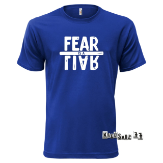 Kresťanské tričko - Fear is liar - Tmavo modré 02