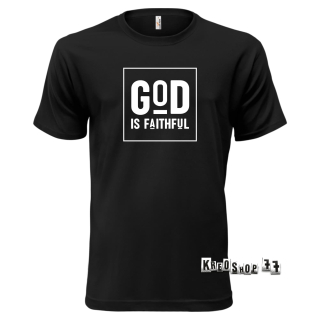 Kresťanské tričko - God is faithful - Čierne