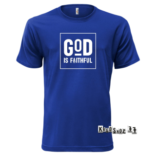 Kresťanské tričko - God is faithful - Tmavo modré 02