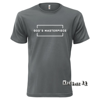 Kresťanské tričko - God is Masterpiece - Šedé 01