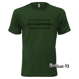 Kresťanské tričko - God is Masterpiece - Tmavo zelené 02