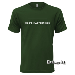 Kresťanské tričko - God is Masterpiece - Tmavo zelené 01