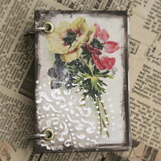 Malý zápisník - Vintage kvety 01
