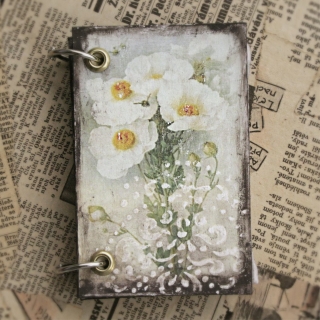 Malý zápisník - Vintage kvety 04
