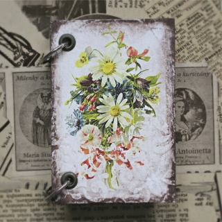 Malý zápisník - Vintage kvety 05