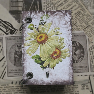 Malý zápisník - Vintage kvety 06