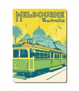 Retro poster City - Austrália - Melbourne