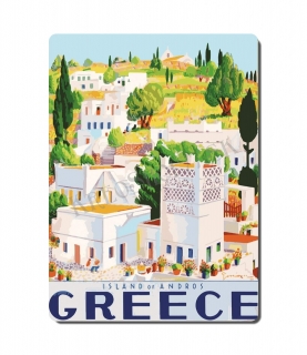 Retro poster City - Grécko - Andros