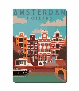Retro poster City - Holandsko -Amsterdam