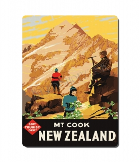 Retro poster City - Nový Zéland - Mt. Cook