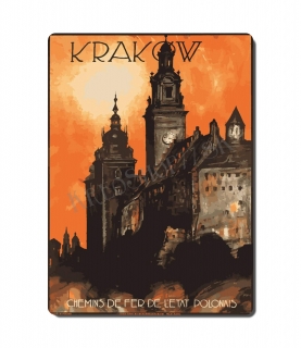 Retro poster City - Poľsko - Krakow