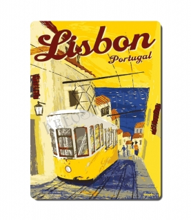 Retro poster City  - Portugálsko - Lisabon