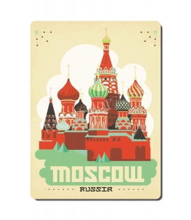 Retro poster City - Rusko - Moskva 02