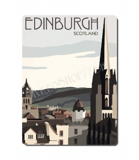 Retro poster City - Škótsko - Edinburgh