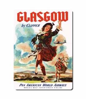 Retro poster City - Škótsko - Glasgow