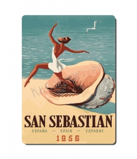 Retro poster City  - Španielsko - San Sebastian