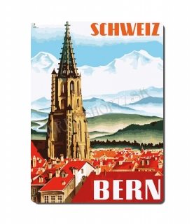 Retro poster City - Švajčiarsko - Bern