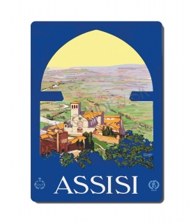 Retro poster City - Taliansko - Assisi
