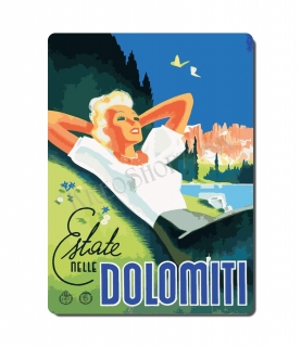 Retro poster City - Taliansko - Dolomiti