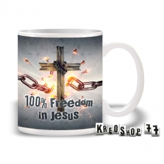 Kresťanský hrnček - 100% freedom in Jesus 