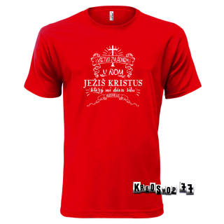 Kresťanské tričko - Všetko zvládnem v Ježišovi - Červené