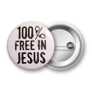 Odznak - 100% free in Jesus